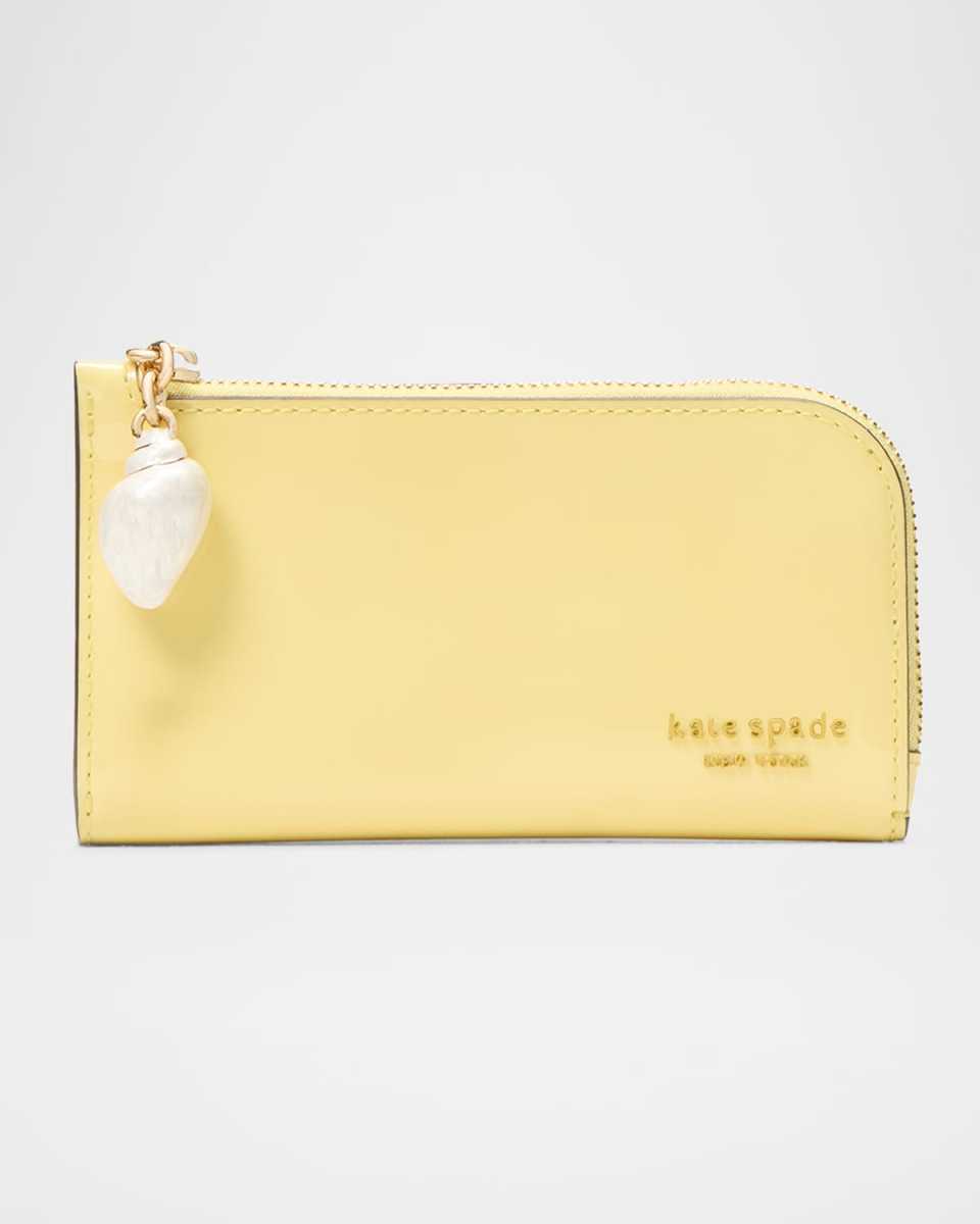 devin small patent leather bifold wallet